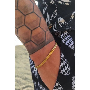 The Collection Unisex Kararmaz Gold Çelik Bileklik