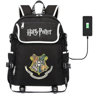 BDZ Mall Harry Potter Temalı USB Portlu Okulu Sırt Çantası - Siyah (Yurt Dışından)