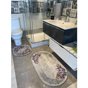 Lola 2'li Lateks Taban Saçaksız Banyo Paspas Takımı