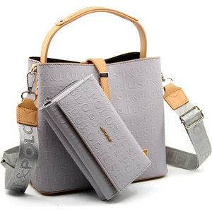 Just Polo Kilit Detaylı Kadın Kartlık ve Omuz Çanta Kombini PBU4002-1003