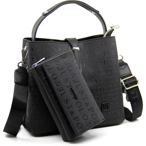 Just Polo Kilit Detaylı Kadın Kartlık ve Omuz Çanta Kombini PBU4002-1003