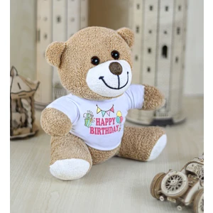 Özgüner Oyuncak 25 cm Happy Birthday Yazılı Çiçek Ayı
