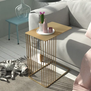 3Art Metal Modern Tasarım Dekoratif C Sehpa - Çok Amaçlı Metal C Sehpa- Yan Sehpa