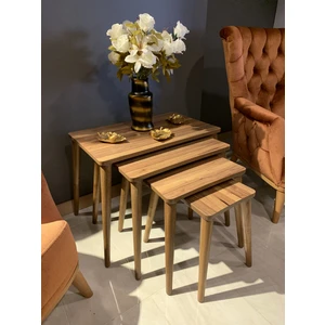 4Lü Zigon Sehpa Ceviz