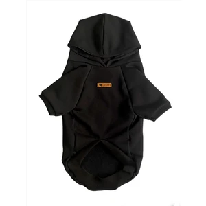 Luli Pet Basic Siyah Kapüşonlu Kedi Köpek Sweatshirt Xs