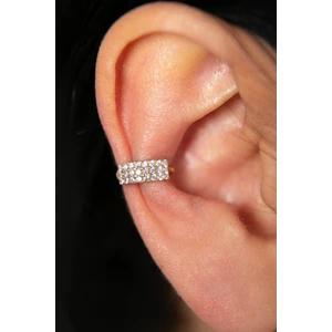 Elika Silver Kadın 3 Sıra Taşlı 925 Ayar Gümüş Kıkırdak Küpe