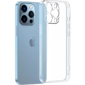 Apple iPhone 13 Pro Kılıf Şeffaf Kamera Korumalı Tıpalı Silikon + Tam Kaplayan Cam Ekran Koruyucu