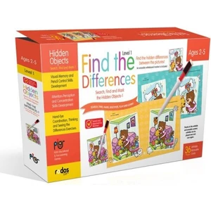 Piar Kids Find The Differences-1 (Level 1) - Search, Find And Mark The Hidden Objects-1 - Ages 2-5