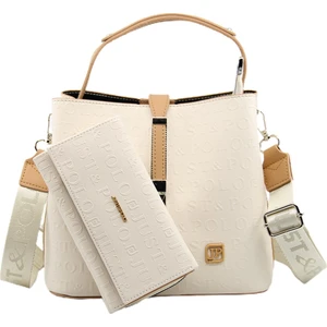 Just Polo Kilit Detaylı Kadın Kartlık ve Omuz Çanta Kombini MDS4002-1003