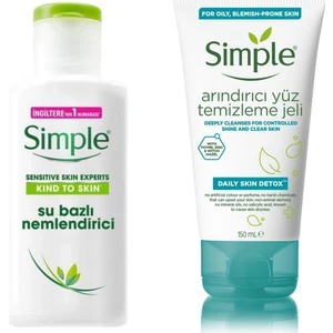 Su Bazlı Nemlendirici 125ML &  Simple Arındırıcı Yüz Temizleme Jeli 150ML
