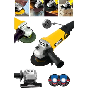 RWRX-3803S 3500W Devir Ayarlı Spiral Taşlama Makinası Avuç Içi Taşlama 125 mm 2 Adet Diskli