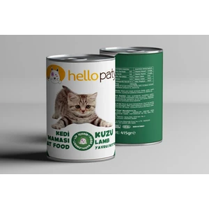 Hello Paty Yavru Kuzu Etli  Yaş Konserve Kedi Maması 24 Adet- 415 gr