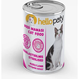 Hello Paty Kuzu Etli Kısırlaştırılmış Yaş Konserve Kedi Maması 24 Adet- 415 gr