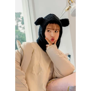 Wig Kadın Peluş Bere Kar Maskesi Boyunluk Termal Welsoft Polar Şapka Atkı Rüzgar Geçirmez