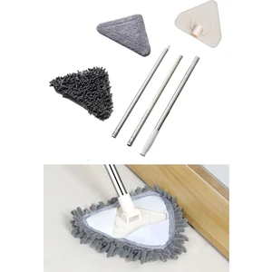 Real West Teleskopik Saplı 150 cm Üçgen Mop Cam Duvar Tavan Fayans Parke Temizleyici Mop