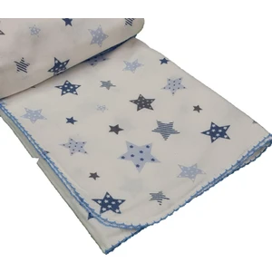 Dp Home Bebek Battaniyesi Flanel Yıldız Desen Mavi