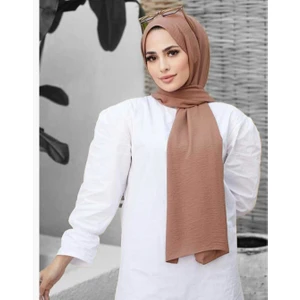 LARİSSA SCARF Cazz Şal Koyu Vizon