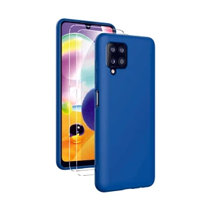 Samsung Galaxy A12 Mavi Silikon Rubber Kılıf Arka Kapak
