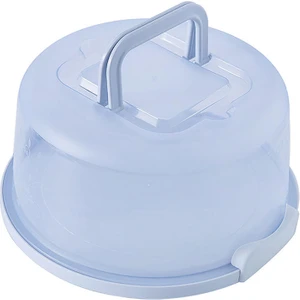 Plastik Kek Kutusu Yuvarlak Kek Depolama Taşıyıcı Konteyner Kilitlenebilir Kapak Blue (Yurt Dışından)