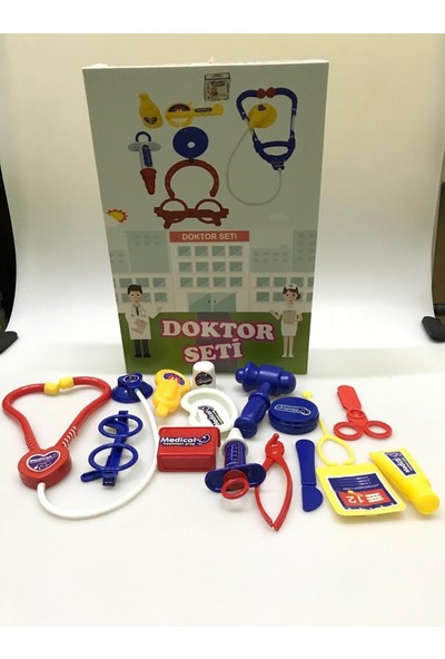 Oyuncak Doktor Seti 15 Parça Full Set Eğitici Oyuncak Evcilik Oyuncakları Meslek Oyuncakları