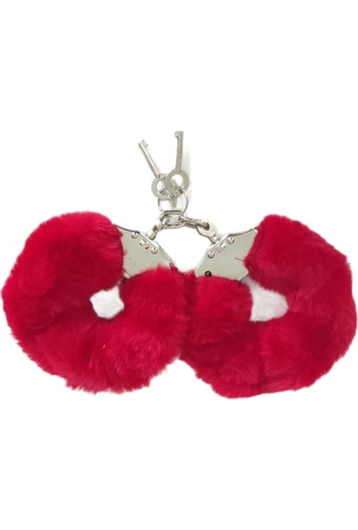 Bonie Kırmızı Metal Peluş Fantezi Kelepçe + Masaj Yağı