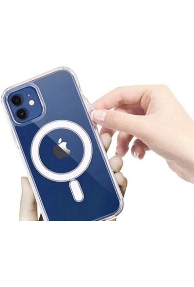 Aden Apple İphone 11 Pro Max Uyumlu Magsafe Şeffaf Kılıf Şeffaf