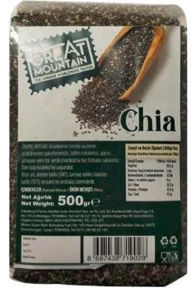 Great Mountain Chia Tohumu 500 gr