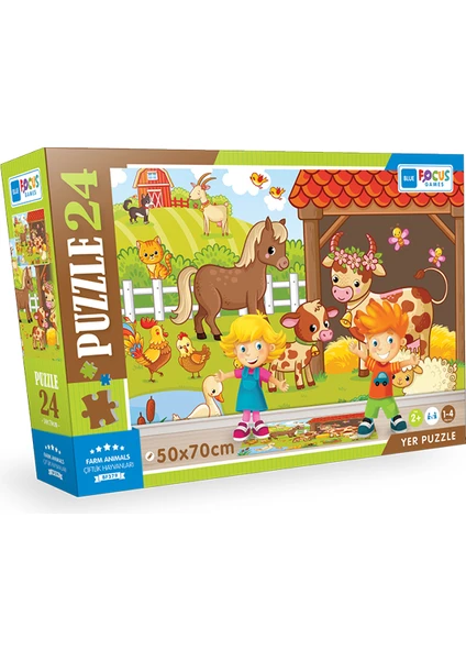 Blue Focus 24 Parça Yer Puzzle - Farm Anımals (Çiftlik Hayvanları)