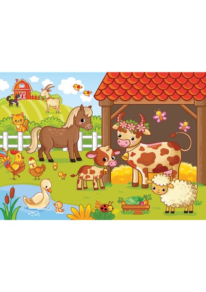 Blue Focus 24 Parça Yer Puzzle - Farm Anımals (Çiftlik Hayvanları)