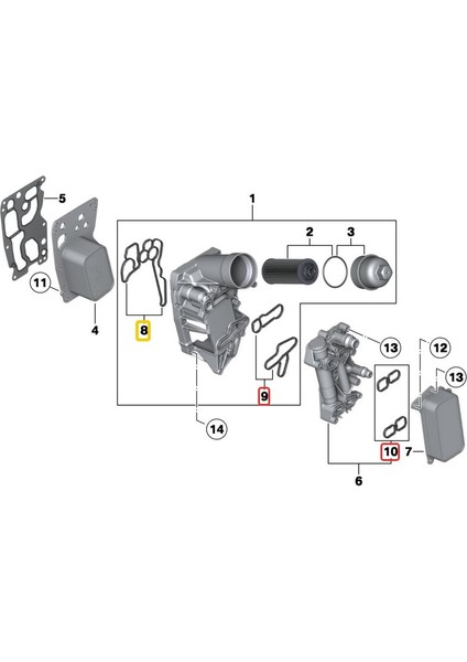 Bmw Mini Motor Yağ Filtre Conta Seti fiyatları