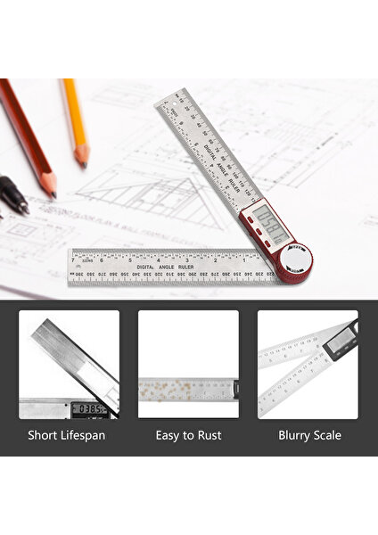 Dijital Açı Bulucu Cetvel 7 INÇ/200MM Paslanmaz Çelik (Yurt Dışından)