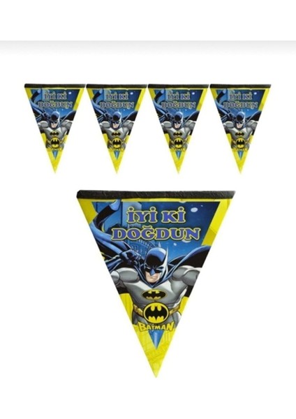 Batman Iyi Ki Doğdun Yazılı Üçgen Flama 2 Metre / 10 Bayrak