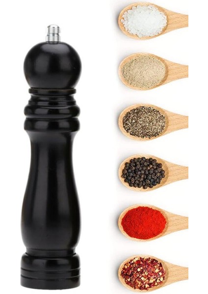 Karabiber Tuz Kahve Baharat Öğütücü Ahşap Manuel El Değirmeni Tuzluk