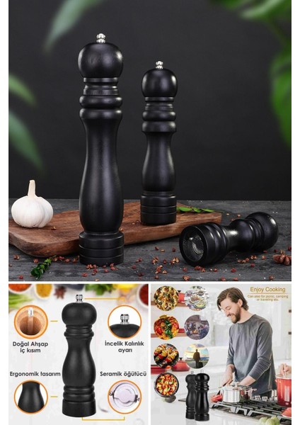 Karabiber Tuz Kahve Baharat Öğütücü Ahşap Manuel El Değirmeni Tuzluk fiyatları