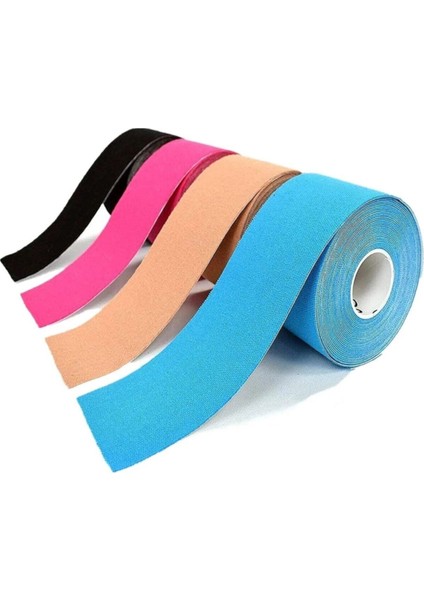 Kinesio Tape Crosstape Kinesio 5CMX5M Sporcu Bandı 4'lü Renk (Mavi-Ten-Kırmızı-Siyah Renkten 1 Er Adet)