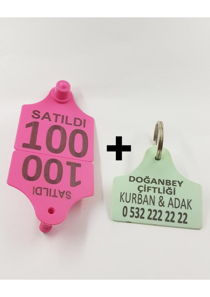 Büyükbaş Kurban Küpesi ve Anahtarlık Yeşil 1-400 Arası