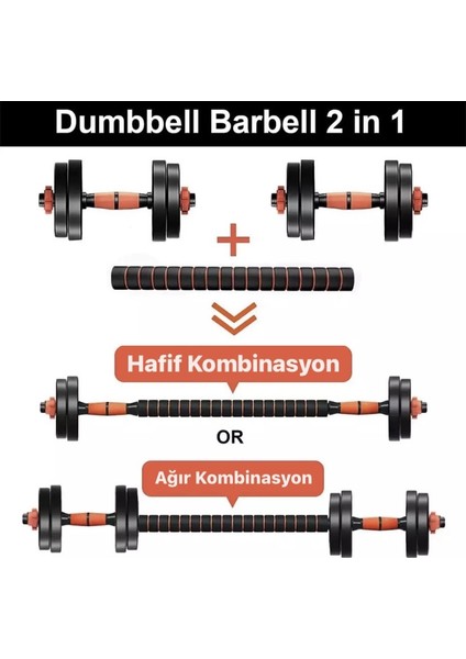 Halter ve Dambıl Seti Fonksiyonel Ağırlık ve Vücut Geliştirme Aleti