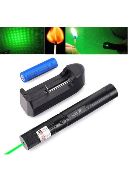 Uygungetir Green Laser Pointer Şarjlı Güçlü Yeşil Lazer Metal Kasa