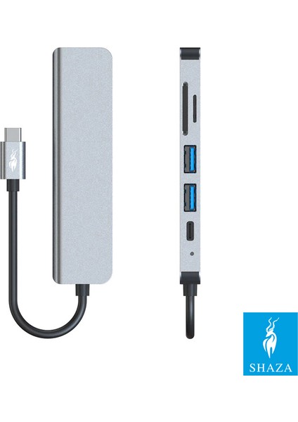 6in1 USB Type-C Hub Port Adaptör HDMI Sd Kart USB Pd Girişli