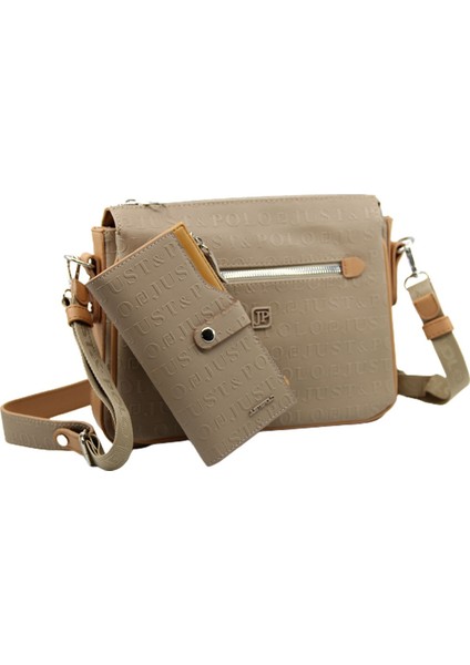 Kadın 3 Bölmeli Ayarlanabilir Uzun Askılı Postacı Çanta ve Cüzdan Kombini PBU4013-1001