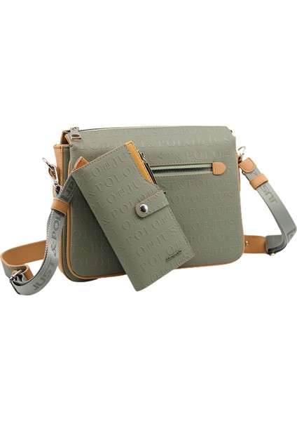 Kadın 3 Bölmeli Ayarlanabilir Uzun Askılı Postacı Çanta ve Cüzdan Kombini PBU4013-1001