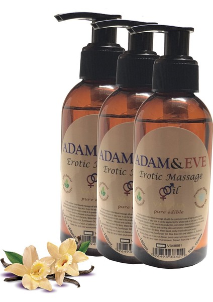 Adam&evevanılla Massage Oil Vanilya Aromalı Vücut Masaj Yağı 3 Adet