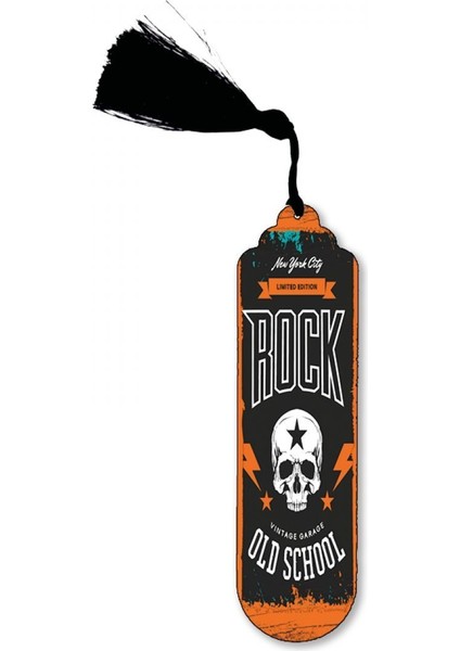 Özel Rock Tasarımlı Metal Kitap Defter Ayracı 15 x 5 cm