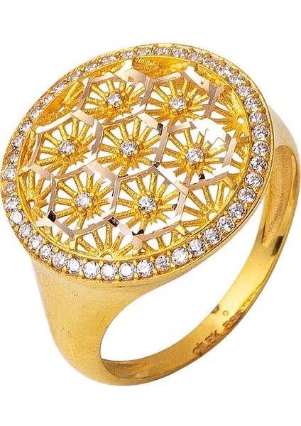 Yaşam Çiçeği Yıldızlı Altın Yüzük modelleri