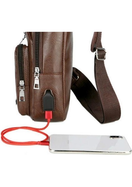 Moda Erkekler Göğüs Çantası Casual Crossbody Omuz Çantası (Siyah) (Yurt Dışından) indirimleri