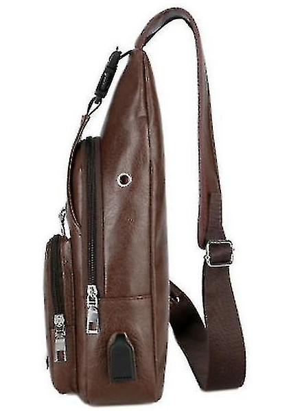 Moda Erkekler Göğüs Çantası Casual Crossbody Omuz Çantası (Kahverengi) (Yurt Dışından) fırsatları
