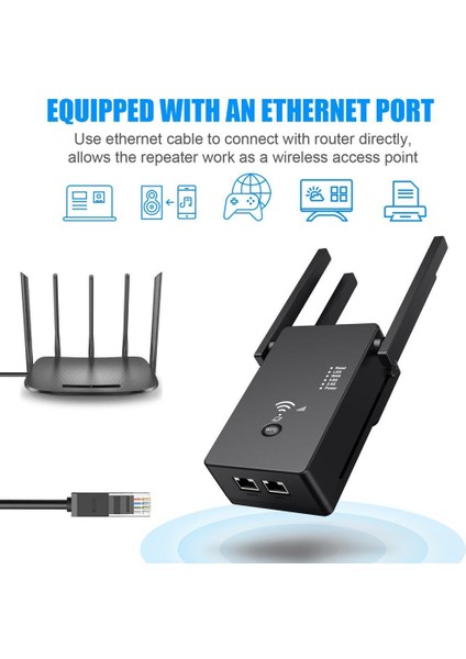 Wifi Internet Booster Kablosuz Sinyal Tekrarlayıcı Ap Range Genişletici Siyah (Yurt Dışından)