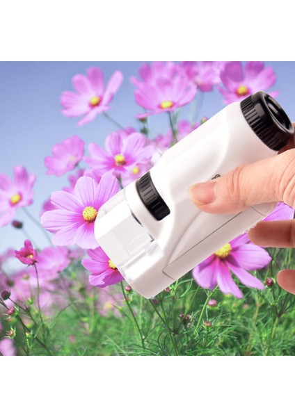 Mini El Mikroskop 60X-120X Yakınlaştırma Hediyeleri Çocuklar Için Yeni Başlayanlar Bitkiler Mavi (Yurt Dışından)