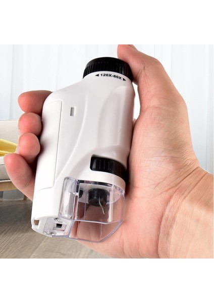 Mini El Mikroskop 60X-120X Yakınlaştırma Çocuklar Için Yakınlaştırma Hediyeleri Bitkiler Beyaz (Yurt Dışından) indirimleri
