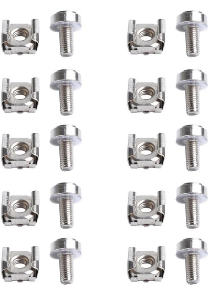 10 Adet M6X20MM Karbon Çelik Kafes Somunları Sunucu Raf Kabine Için Vidalı Yıkayıcılar (Yurt Dışından)